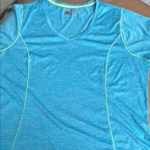 Adidas Aqua Blue Athletic Shirt with Neon Accents